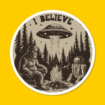 bigfoot ufo sticker