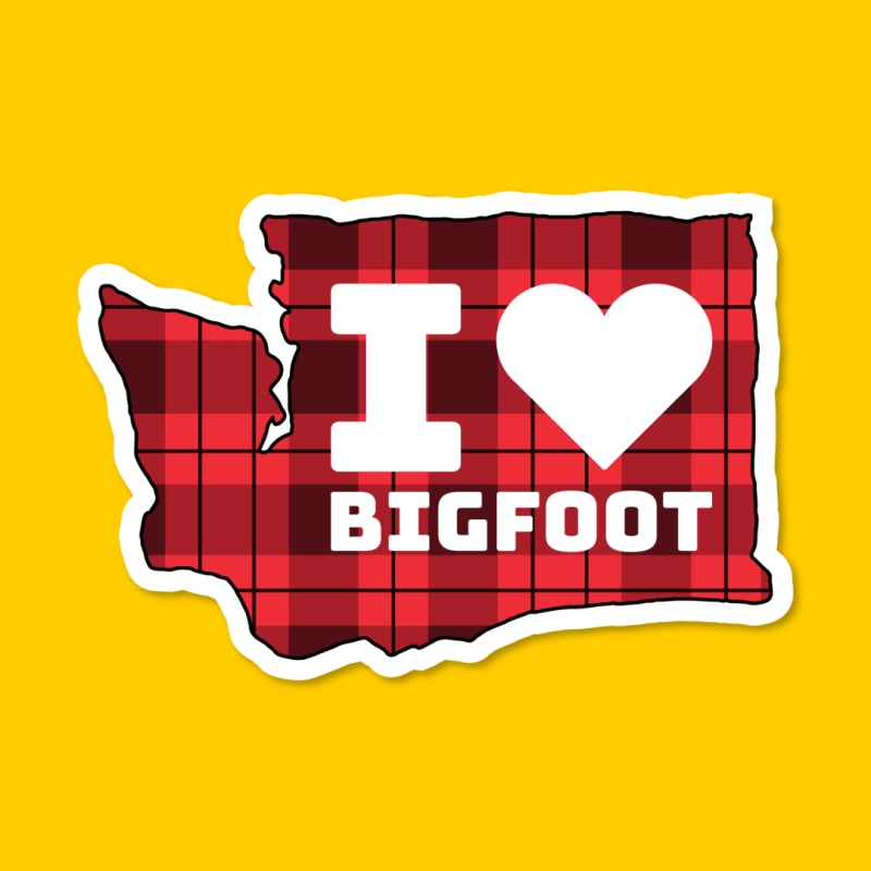 washington state i love bigfoot sticker