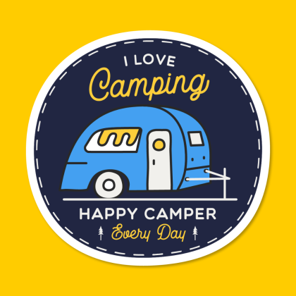 happy camper sticker