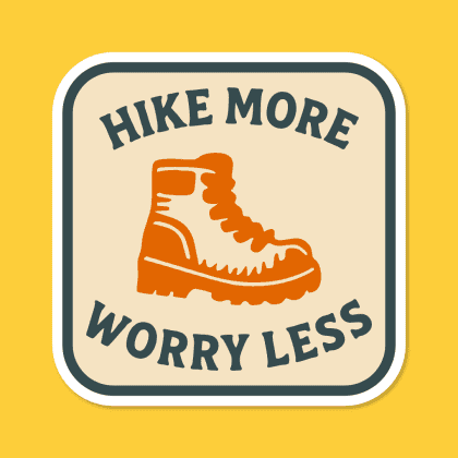 Hike More Worry Less Sticker