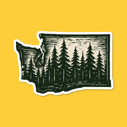 Washington state forest sticker