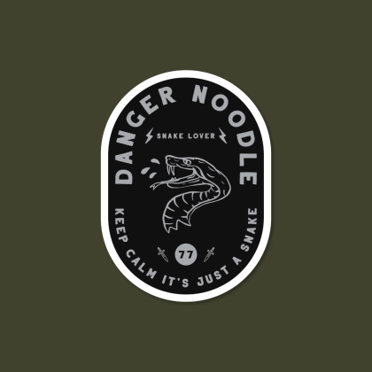 snake sticker, danger noodle