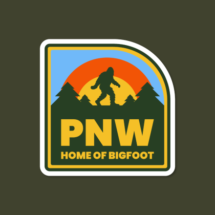 sticker squatch, pacific northwest, pacific northwest sticker, pnw, pnw vibes,