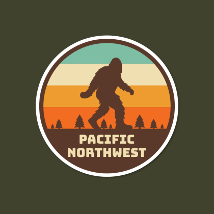sticker squatch, pacific northwest, pacific northwest sticker, pnw, pnw vibes,