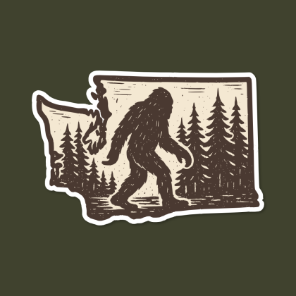 sticker squatch, pacific northwest, pacific northwest sticker, pnw, pnw vibes,