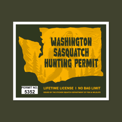 sticker squatch, pacific northwest, pacific northwest sticker, pnw, pnw vibes,