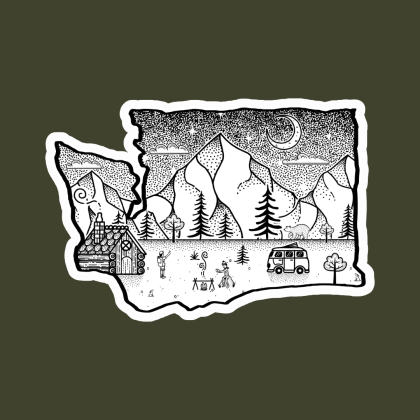 Washington state sticker, pnw sticker